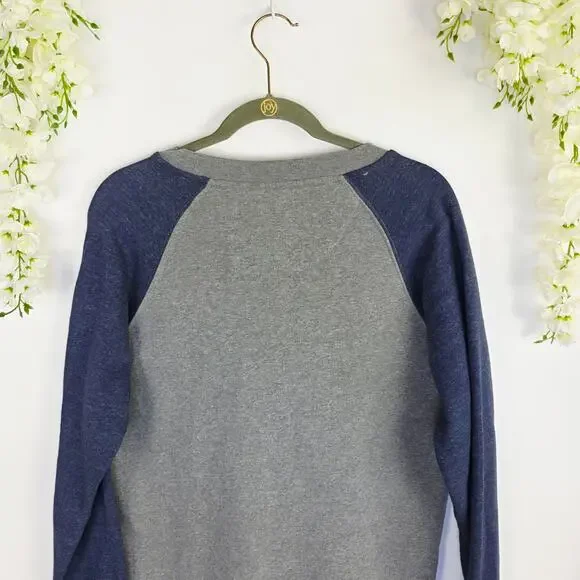 Minnesota Timberwolves Sweatshirt Medium Gray Blue Raglan NBA Athleisure Unisex - Picture 5 of 9